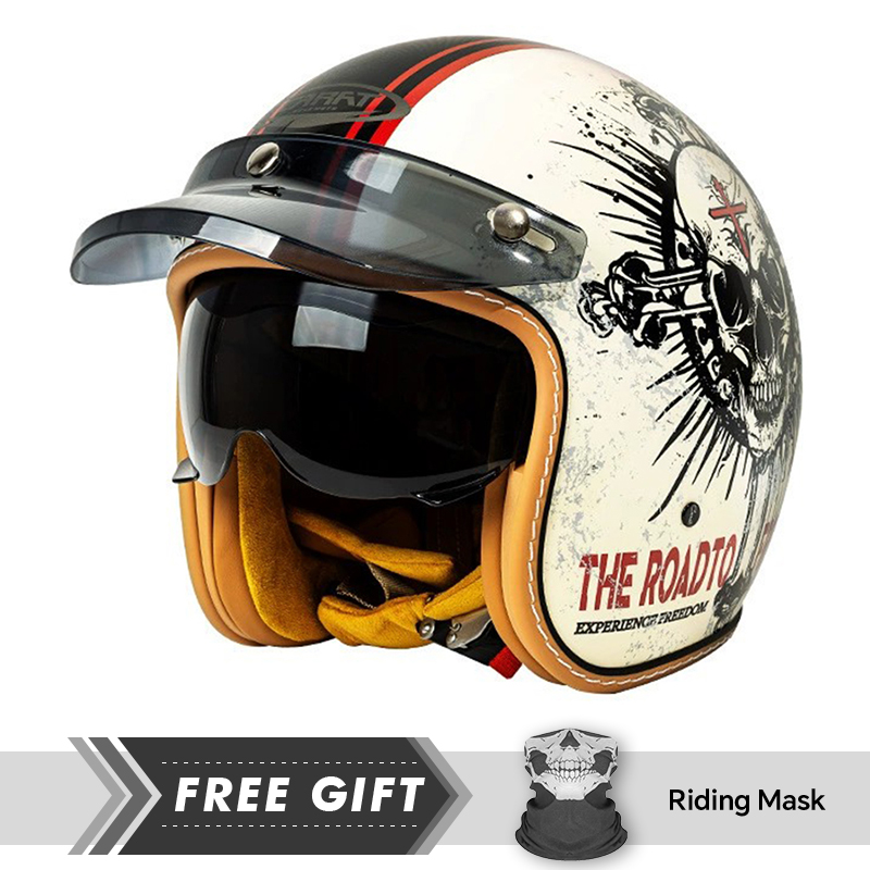 Motorcycle Gear Store - DOT-zugelassener Motorradhelm Jethelm Männer Frauen Jethelm