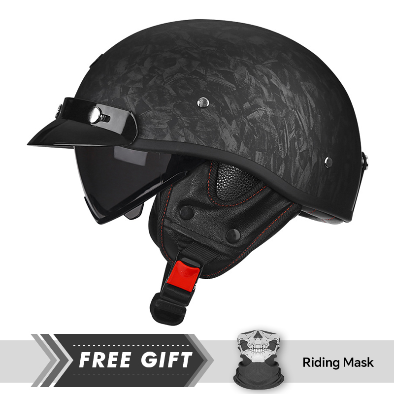 Motorcycle Gear Store - Männer Frauen Retro Half Face Motorradhelme