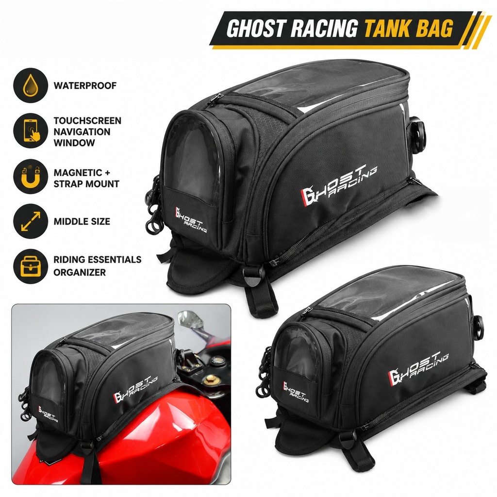 Motorcycle Gear Companies - Universelle Motorrad-Tankrucksacktasche, wasserdicht, Touchscreen-Navigationsfach, Motorrad-Outdoor-Reise-Aufbewahrungstasche, Knight