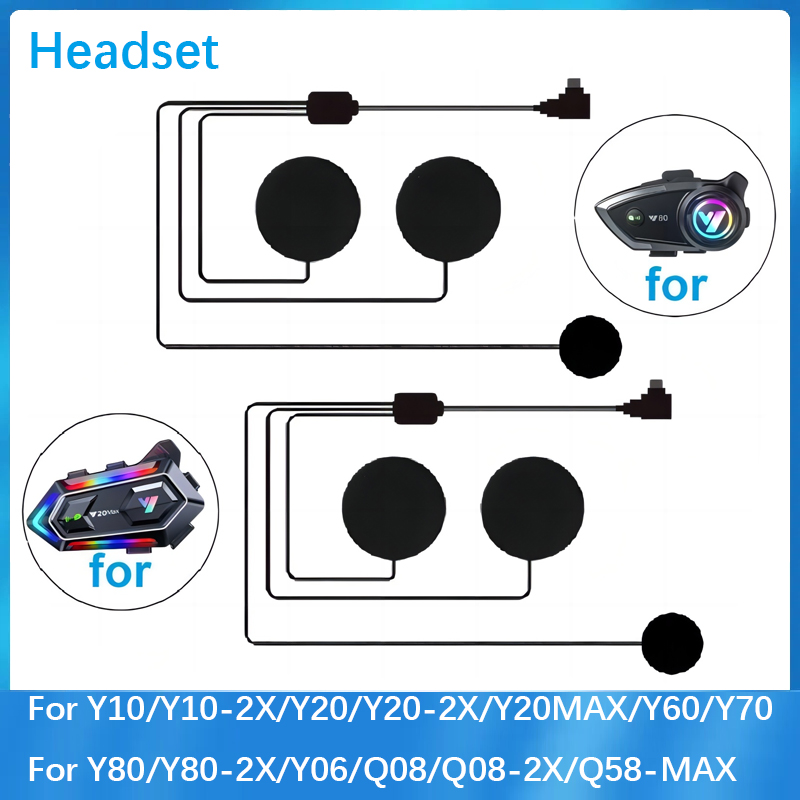 Intercom Headset Helmet - Headset geeignet für Y10/Y10-2x/Y20/Y20-2x/Y20max/Y60/Y70/Y80/Y80-2x/Y06/Q08/Q08-2x/Q58max Motorrad Helm
