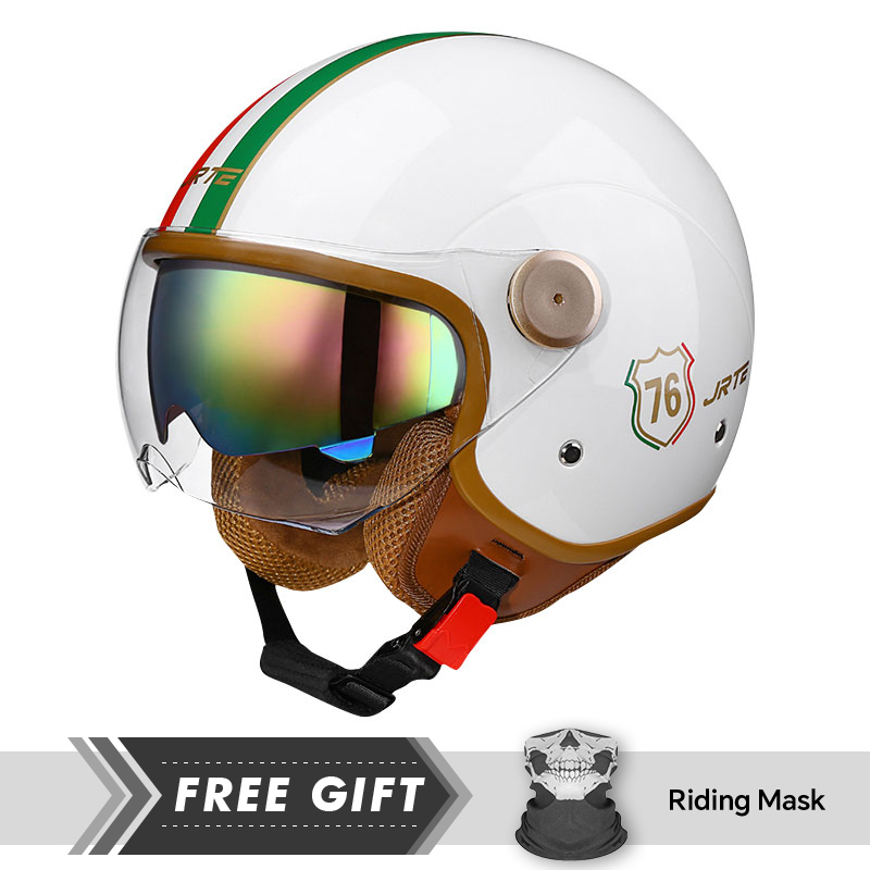 Motorcycle Gear Store - DOT-zugelassener Jethelm Retro 3/4 Motorradhelme Herren