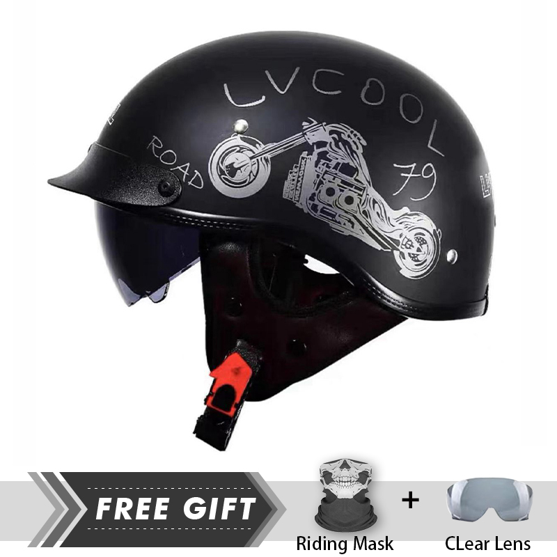 Motorcycle Gear Store - Männer Frauen halbes Gesicht Helm abs