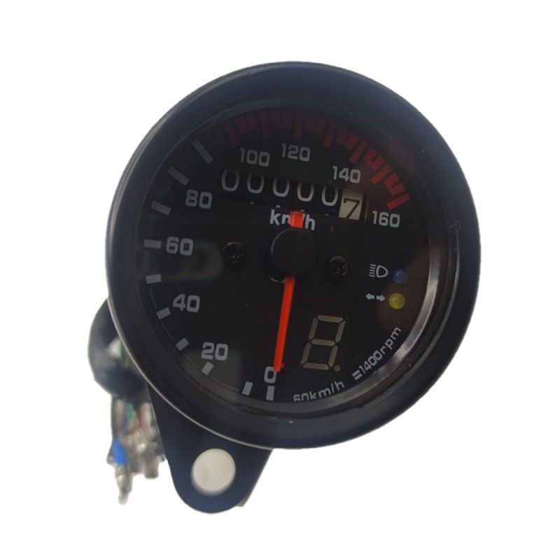 Motorcycle Gear Display - A95E-Neues Motorrad-Armaturenbrett LED-Kilometerzähler Retro-Tachometer mit Ganganzeige