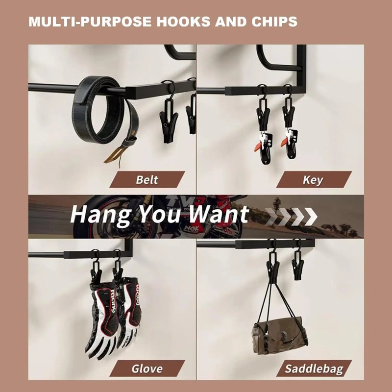 Holzfarbene Motorradhelm-Wandh – Motorcycle Gear Display Rack Bewertung und Preis