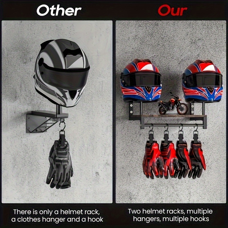 Wandmontierte Motorradhelm- un – Motorcycle Gear Display Rack Bewertung und Preis
