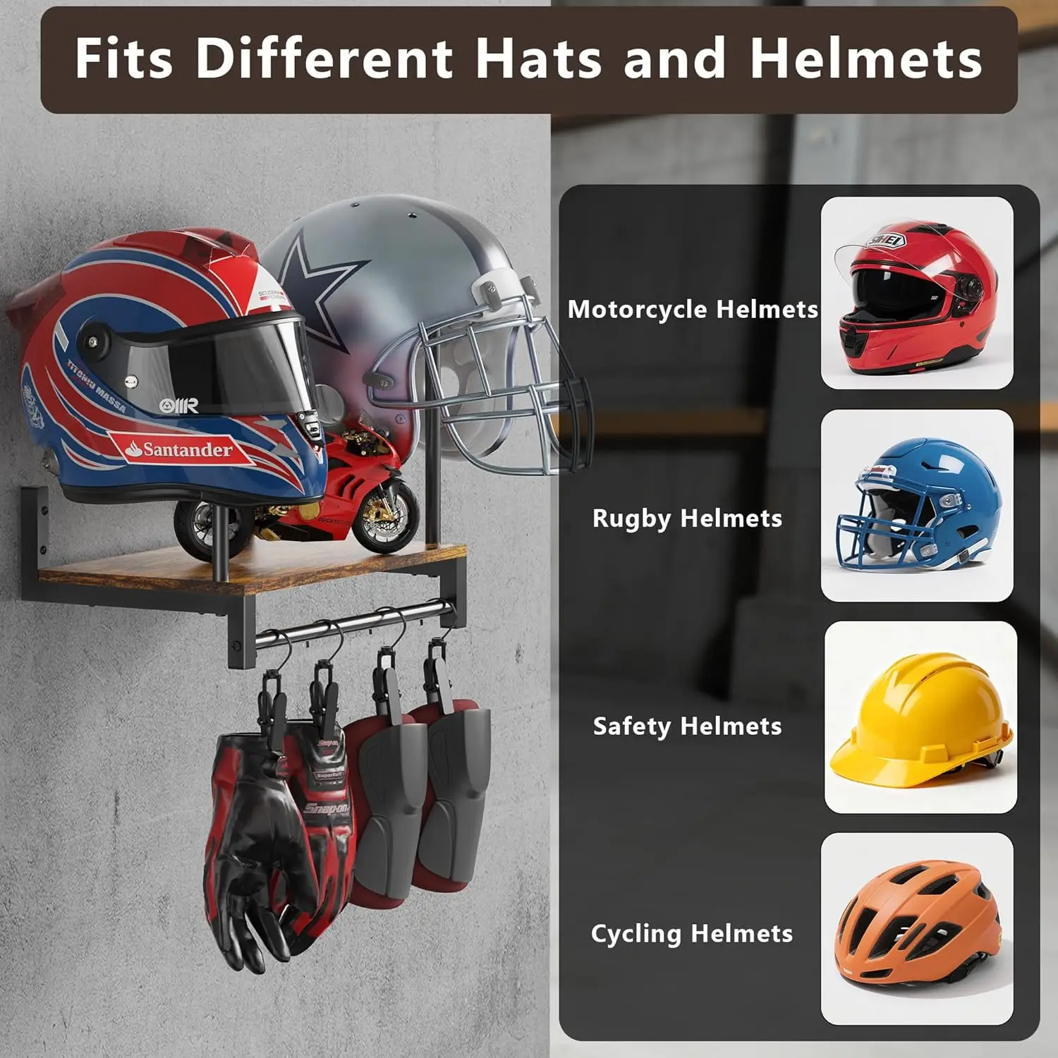 Doppelter Motorradhelmhalter,  – Motorcycle Gear Display Rack Bewertung und Preis
