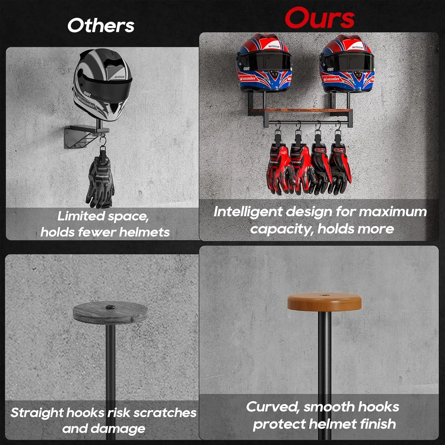 Doppelter Motorradhelmhalter,  – Motorcycle Gear Display Rack Bewertung und Preis
