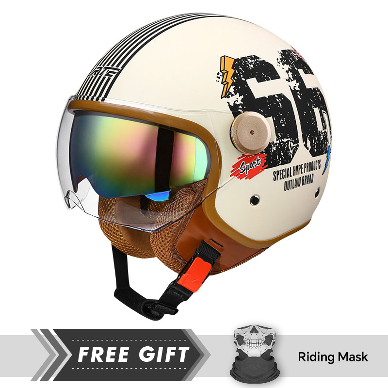 DOT-zugelassener Jethelm Retro – Motorcycle Gear Store Bewertung und Preis